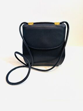 Vintage Stuart Weitzman Navy Textured Crossbody RARE